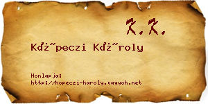 Köpeczi Károly névjegykártya