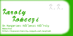 karoly kopeczi business card